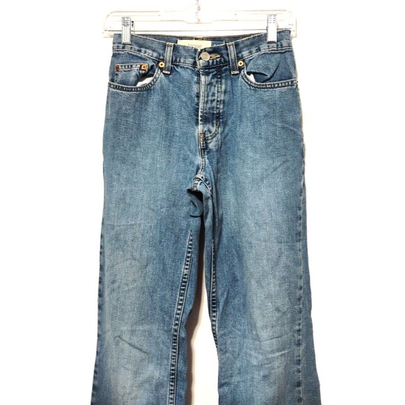 Gap Jeans womens 1 Long Loose Blue Denim Button Zipper Pockets Vintage VTG - Picture 6 of 8